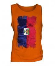 Haiti Grunge Flag Mens Vest