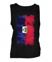 Haiti Grunge Flag Mens Vest