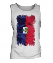 Haiti Grunge Flag Mens Vest