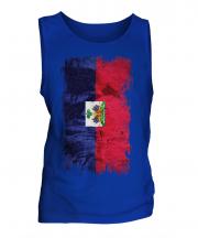 Haiti Grunge Flag Mens Vest
