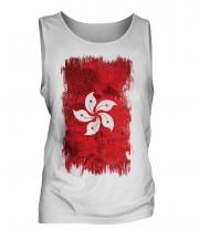 Hong Kong Grunge Flag Mens Vest