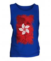 Hong Kong Grunge Flag Mens Vest