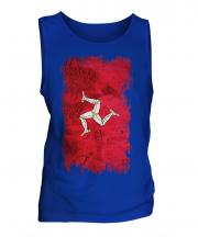 Isle Of Man Grunge Flag Mens Vest