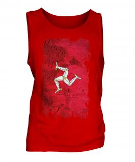 Isle Of Man Grunge Flag Mens Vest