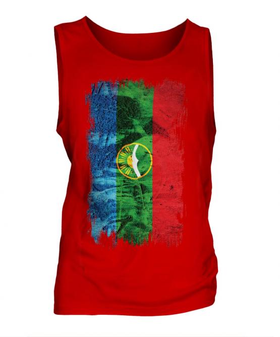 Karachay-Cherkessia Grunge Flag Mens Vest