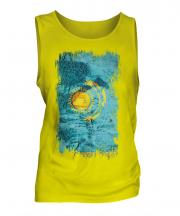 Kazakhstan Grunge Flag Mens Vest