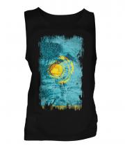 Kazakhstan Grunge Flag Mens Vest