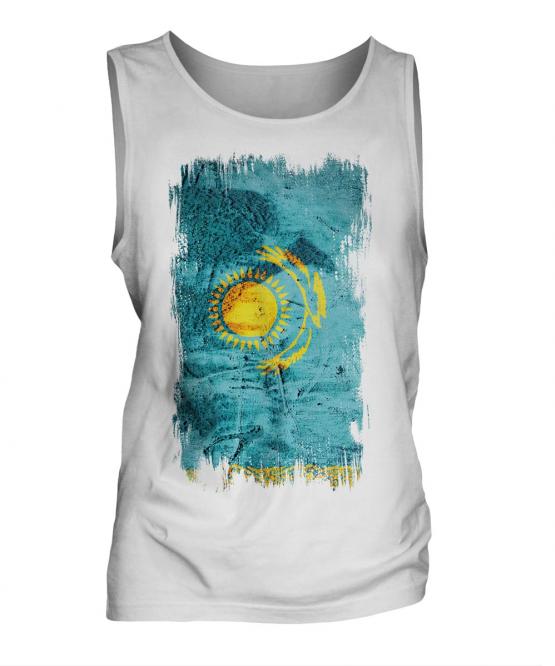 Kazakhstan Grunge Flag Mens Vest