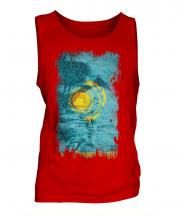 Kazakhstan Grunge Flag Mens Vest