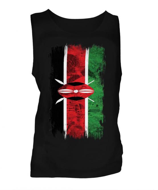 Kenya Grunge Flag Mens Vest