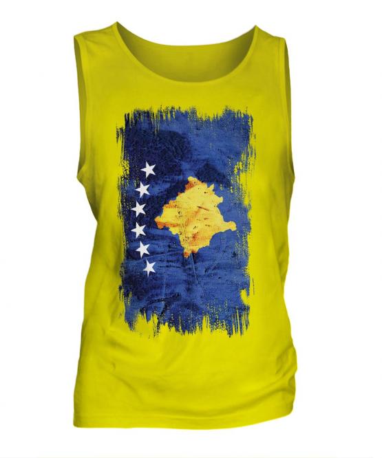 Kosovo Grunge Flag Mens Vest