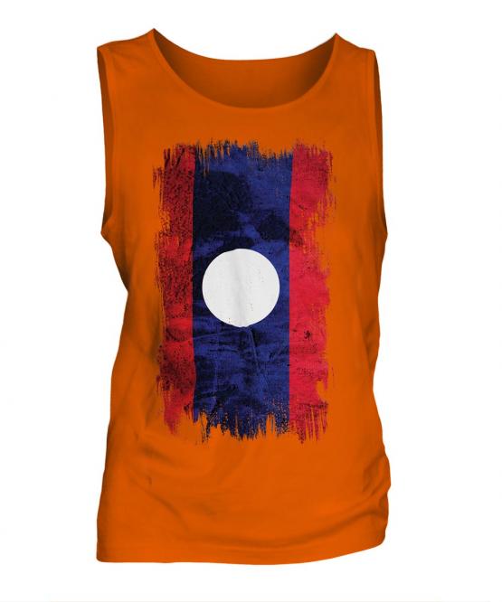 Laos Grunge Flag Mens Vest