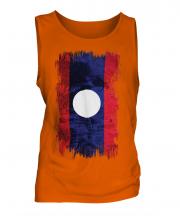 Laos Grunge Flag Mens Vest