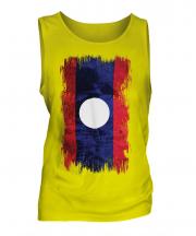 Laos Grunge Flag Mens Vest