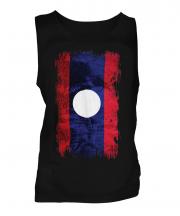 Laos Grunge Flag Mens Vest