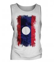 Laos Grunge Flag Mens Vest
