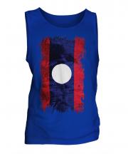 Laos Grunge Flag Mens Vest