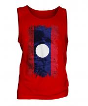 Laos Grunge Flag Mens Vest
