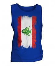 Lebanon Grunge Flag Mens Vest