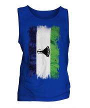 Lesotho Grunge Flag Mens Vest