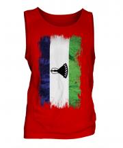Lesotho Grunge Flag Mens Vest