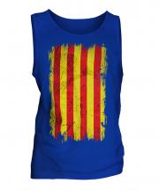 Catalonia Grunge Flag Mens Vest
