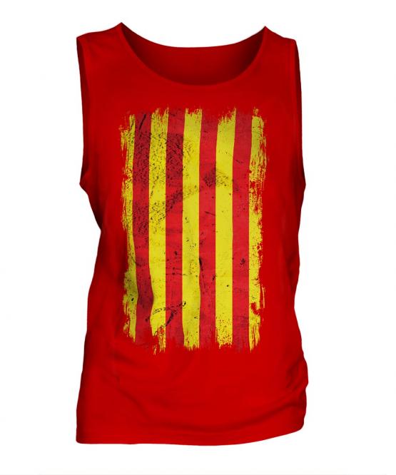 Catalonia Grunge Flag Mens Vest