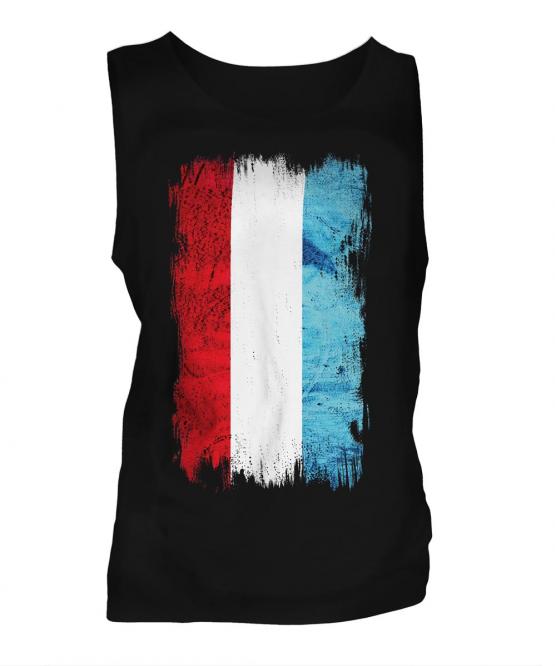 Luxembourg Grunge Flag Mens Vest