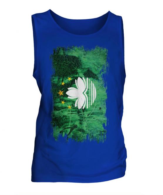 Macau Grunge Flag Mens Vest