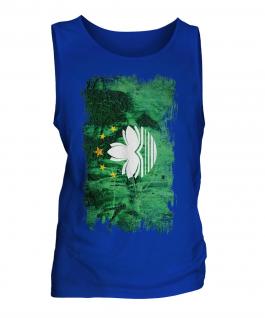 Macau Grunge Flag Mens Vest