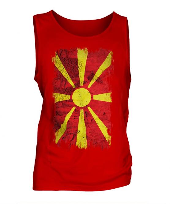 Macedonia Grunge Flag Mens Vest