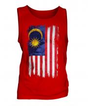 Malaysia Grunge Flag Mens Vest