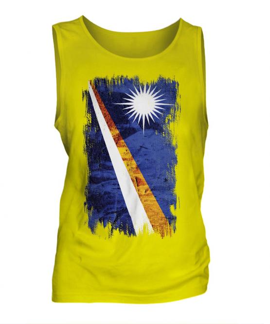 Marshall Islands Grunge Flag Mens Vest
