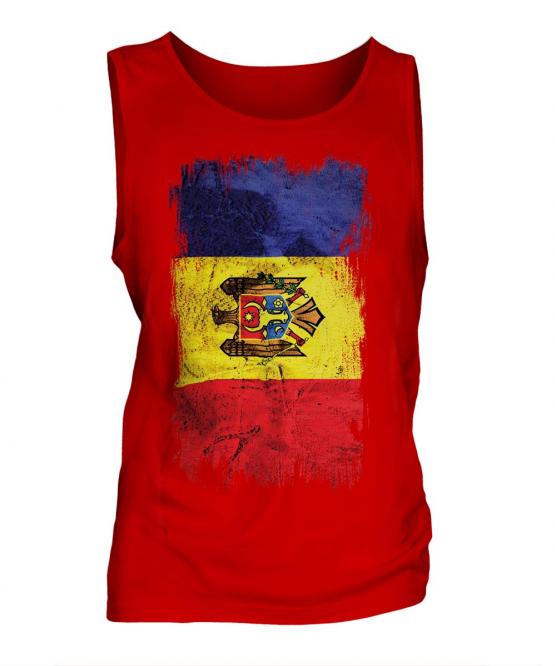 Moldova Grunge Flag Mens Vest