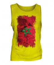 Morocco Grunge Flag Mens Vest