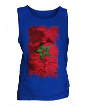 Morocco Grunge Flag Mens Vest