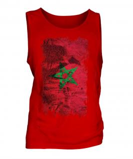 Morocco Grunge Flag Mens Vest