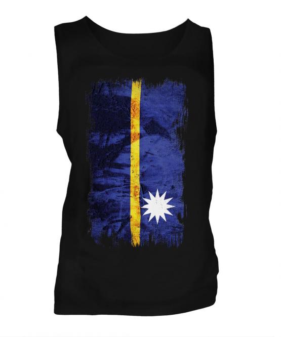 Nauru Grunge Flag Mens Vest