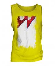 Nepal Grunge Flag Mens Vest