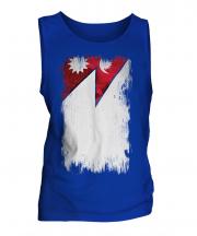 Nepal Grunge Flag Mens Vest