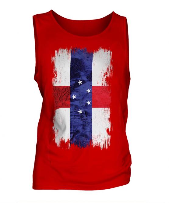 Netherlands Antilles Grunge Flag Mens Vest