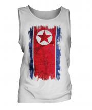 North Korea Grunge Flag Mens Vest