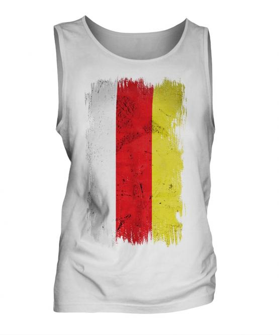 North Ossetia Grunge Flag Mens Vest