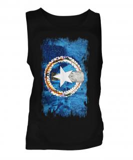 Northern Mariana Islands Grunge Flag Mens Vest