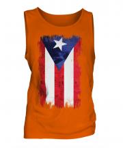 Puerto Rico Grunge Flag Mens Vest