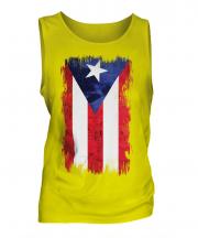 Puerto Rico Grunge Flag Mens Vest