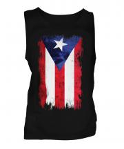 Puerto Rico Grunge Flag Mens Vest
