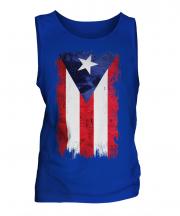 Puerto Rico Grunge Flag Mens Vest