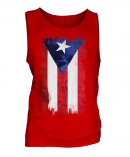 Puerto Rico Grunge Flag Mens Vest