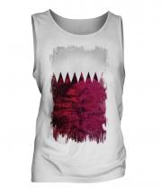 Qatar Grunge Flag Mens Vest